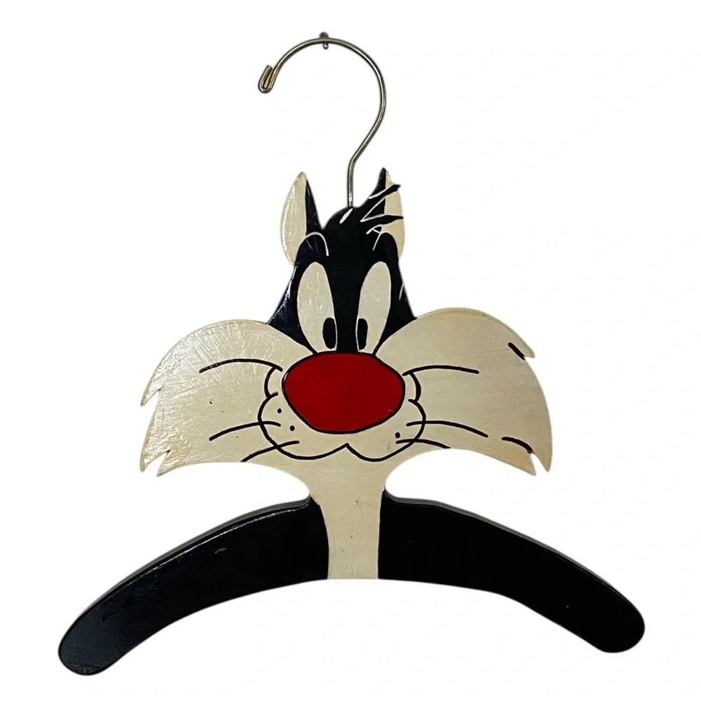 Vintage Warner Bros Looney Tunes Sylvester the Cat Wooden Kids Hanger